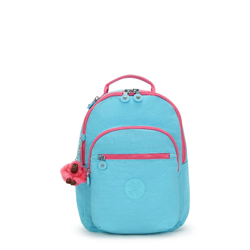 Backpacks with padded straps-Kipling Seoul Small Tablet Backpack - Blue Sea Combo