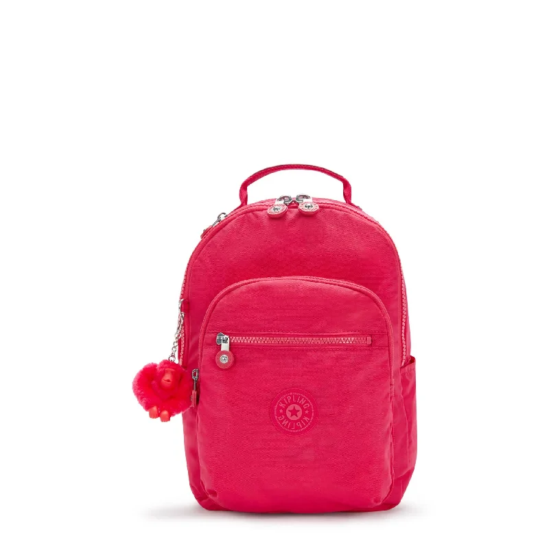 Backpacks for college campuses-Kipling Seoul Small Tablet Backpack - Confetti Pink