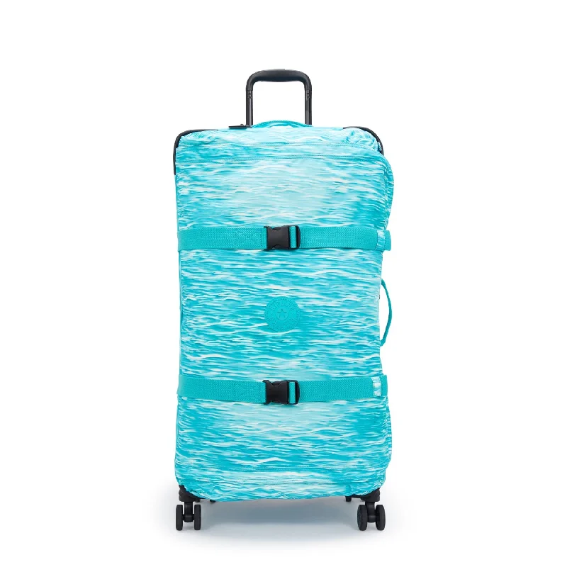 Suitcase with sturdy shell-Kipling Spontaneous Large Printed Rolling Luggage - Aqua Pool