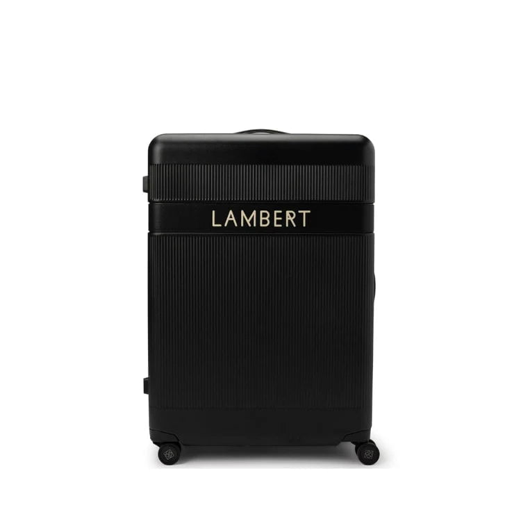 Suitcase with lightweight design-Lambert The Aspen - Black Check-In Suitcase