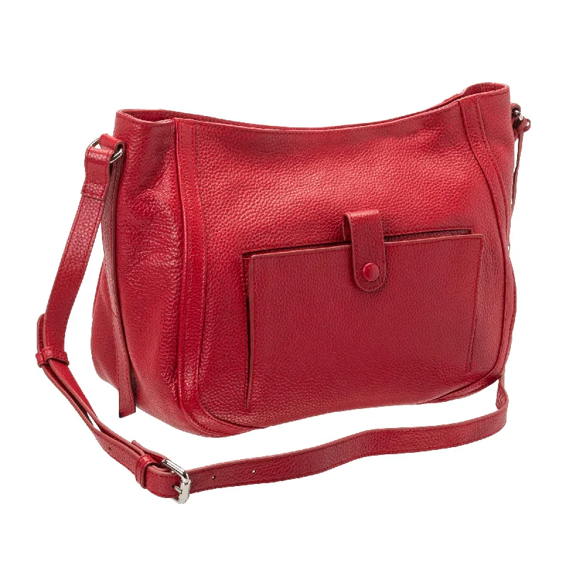 Handbag Miami flair-Mancini Pebbled Sophia Leather Crossbody Bag