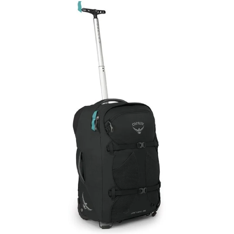 Suitcase with lightweight frame-Osprey Fairview Wheeled Travel Pack Carry-On 36 - Women's Convertible Luggage to Backpack