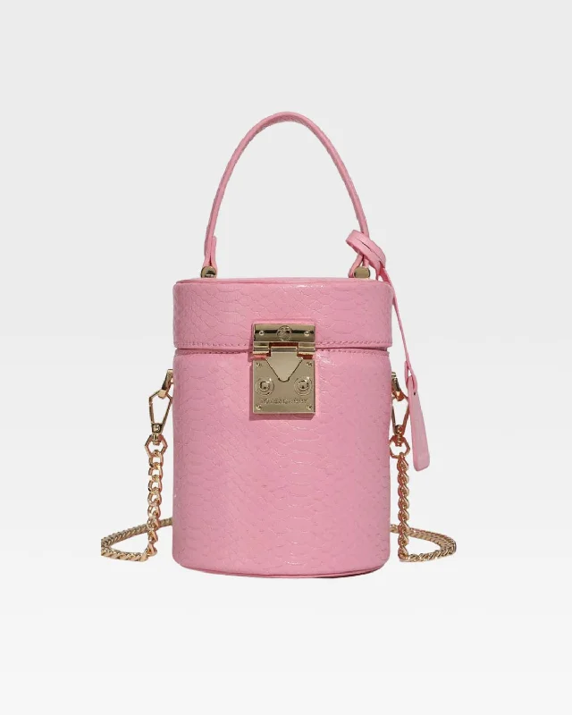 Mini backpack with cute charms-PY Mini Barrel Purse in Baby Pink