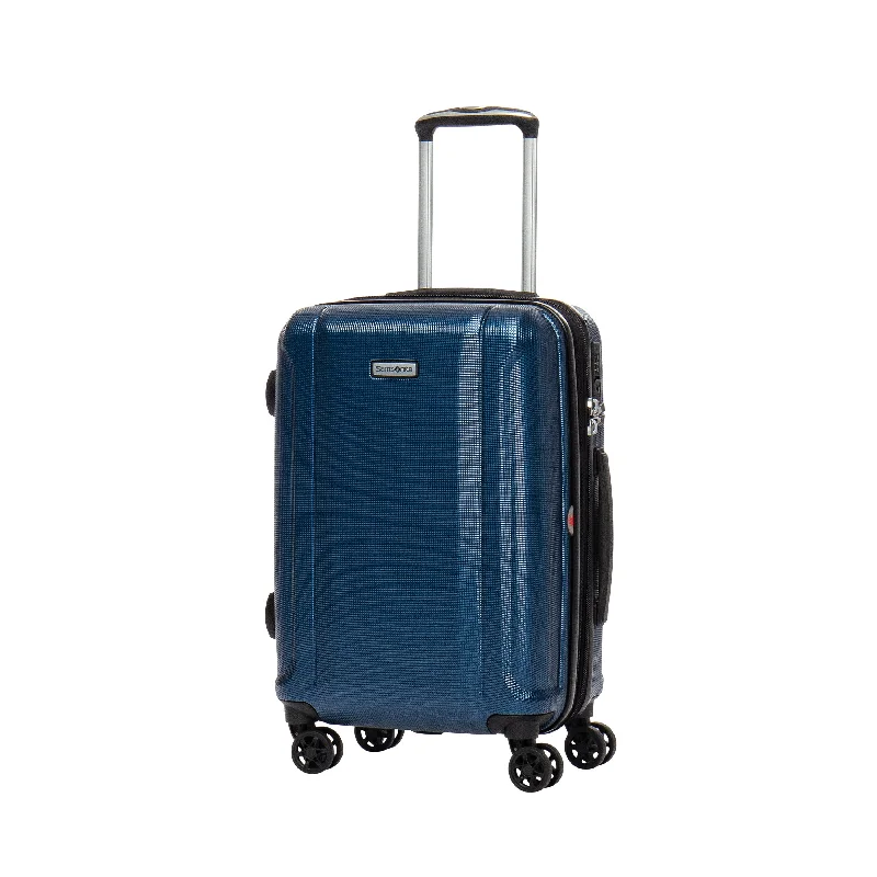 Suitcase with adjustable handle-Samsonite Omni 3.0 Carry-On Spinner Expandable Luggage