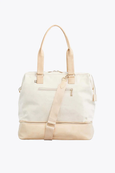 Mini backpack for event days-The Convertible Mini Weekender in Beige