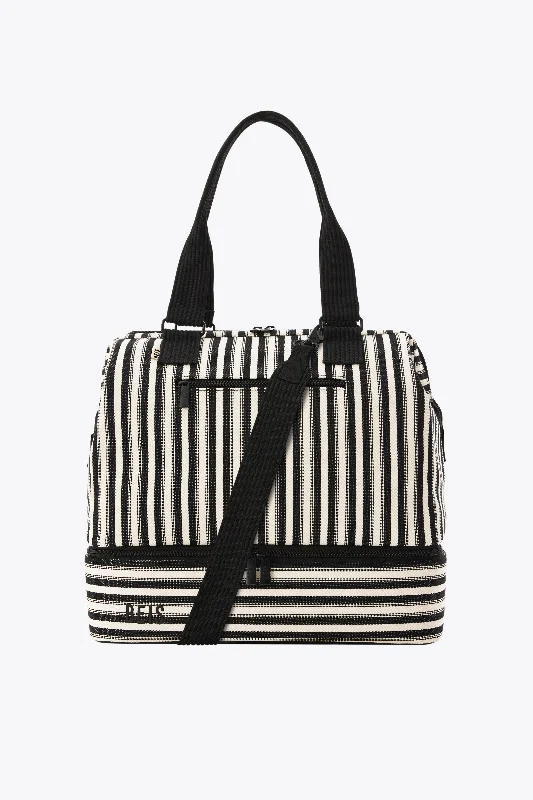 Mini backpack for hiking gear-The Mini Weekender in Black Stripe