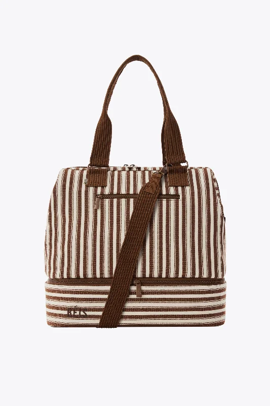 Mini backpack for school lunches-The Mini Weekender in Maple Stripe