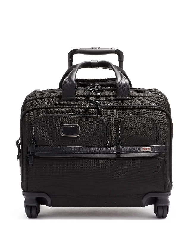 Suitcase with load balance-Tumi Alpha Deluxe 4 Wheeled Laptop Case Brief