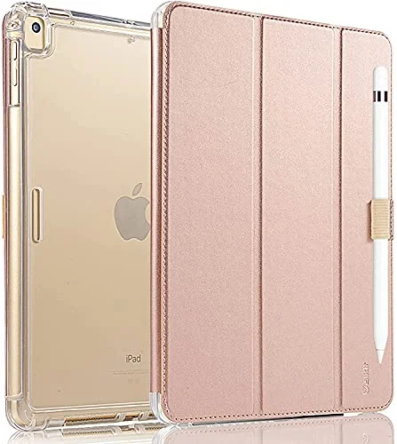 Mini backpack for daily commutes-Valkit iPad Mini 5th Generation 2019 Case, iPad Mini 4 Case,Shockproof Protective Smart Folio Stand Protective Heavy Duty Rugged Impact Resistant Armor Cover[with Auto Sleep/Wake], Rose Gold