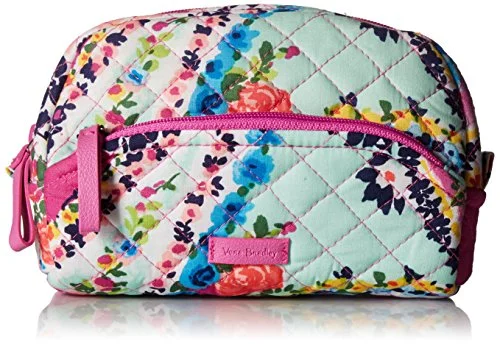 Mini backpack for adventure trips-Vera Bradley Iconic Mini Cosmetic, Signature Cotton, Wildflower Paisley