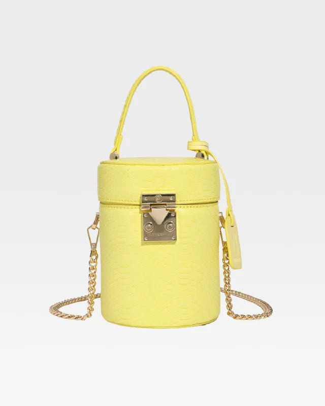 Mini backpack for small cameras-PY Mini Barrel Purse in Yellow