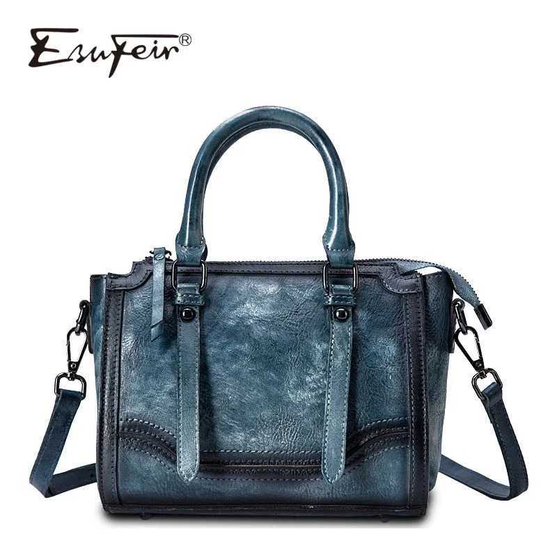 Handbag hobo design-2018 Esufeir Brand Genuine Leather Luxury Handbag Women Bag Designer Vintage Women Shoulder Bag