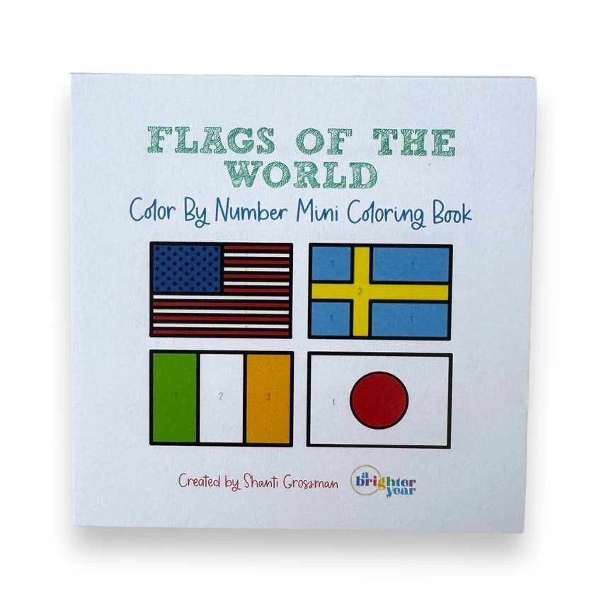 Mini backpack for picnic gear-Flags of the World Color By Number Mini Coloring Book- $5.00