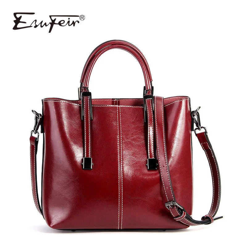 Handbag custom made-Esufeir Luxury Genuine Leather Women Handbags Fashion Crossbody Bag Shoulder Bag Vintage Designer