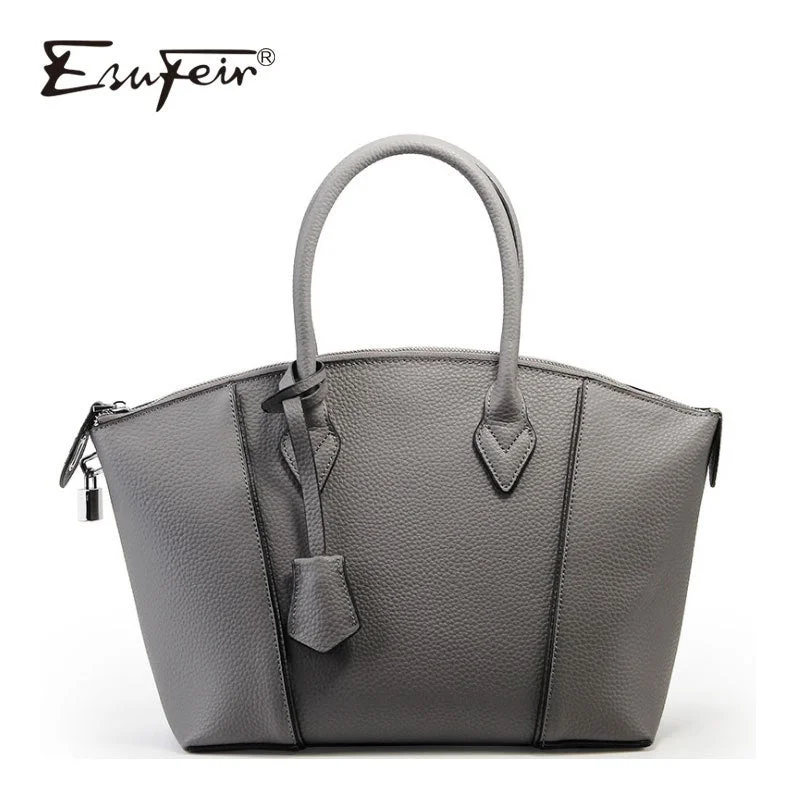 Handbag seasonal sale-Esufeir New Genuine Leather Women Handbags Vintage Shoulder Bag Crossbody Bag Fashion Solid