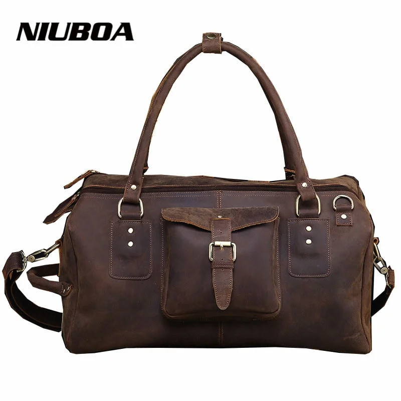 Handbag Pakistan rugged-Genuine Leather Bag 100% Cowhide Top Quality Casual Men Travel Handbags Men Crossbody Men'S