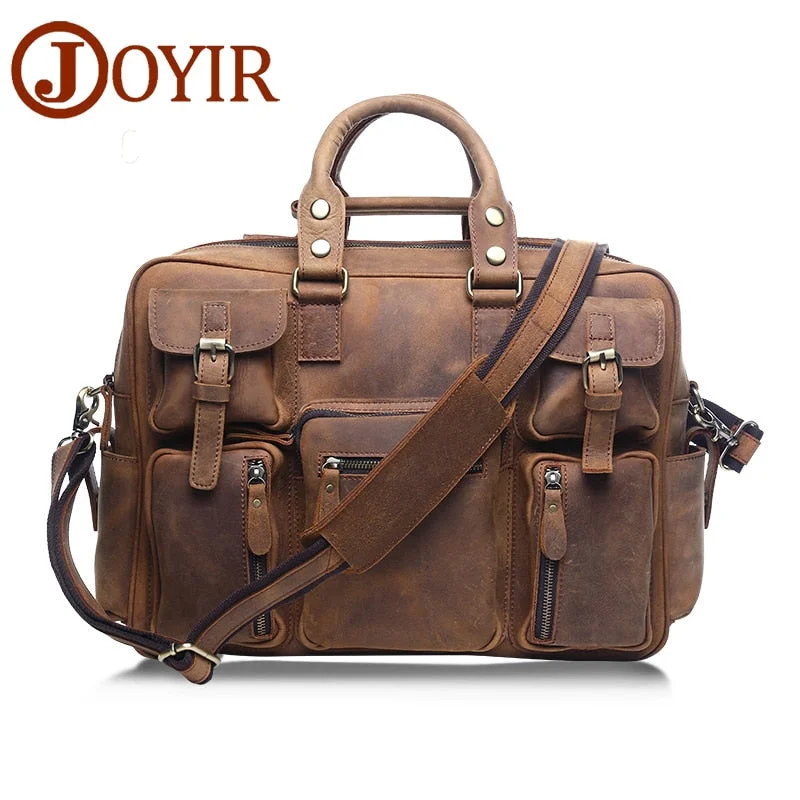 Handbag Saudi luxury-Joyir Designer Handbags High Quality Genuine Leather Travel Bag Men Travel Bags Vintage Luggage