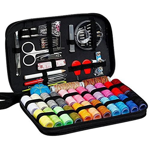 Mini backpack for daily wear-Kehome Sewing Kit With 99 Premium Sewing Accessories, Practical Mini Travel Sewing Kit With Black