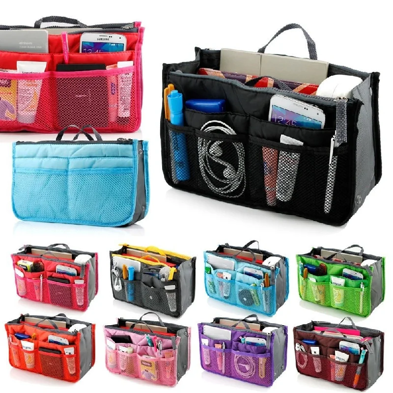 Handbag office wear-Multi-Function Handbag Purse Organizer Insert Phone Cosmetic Bag In Bag Storage Case