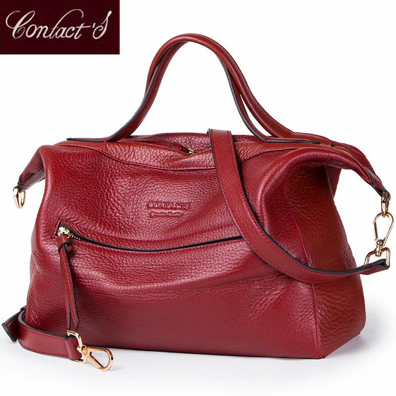 Handbag small size-New Fashion Crossbody Bags For Women Genuine Leather Handbag Large Capacity Shoulder Bag Red