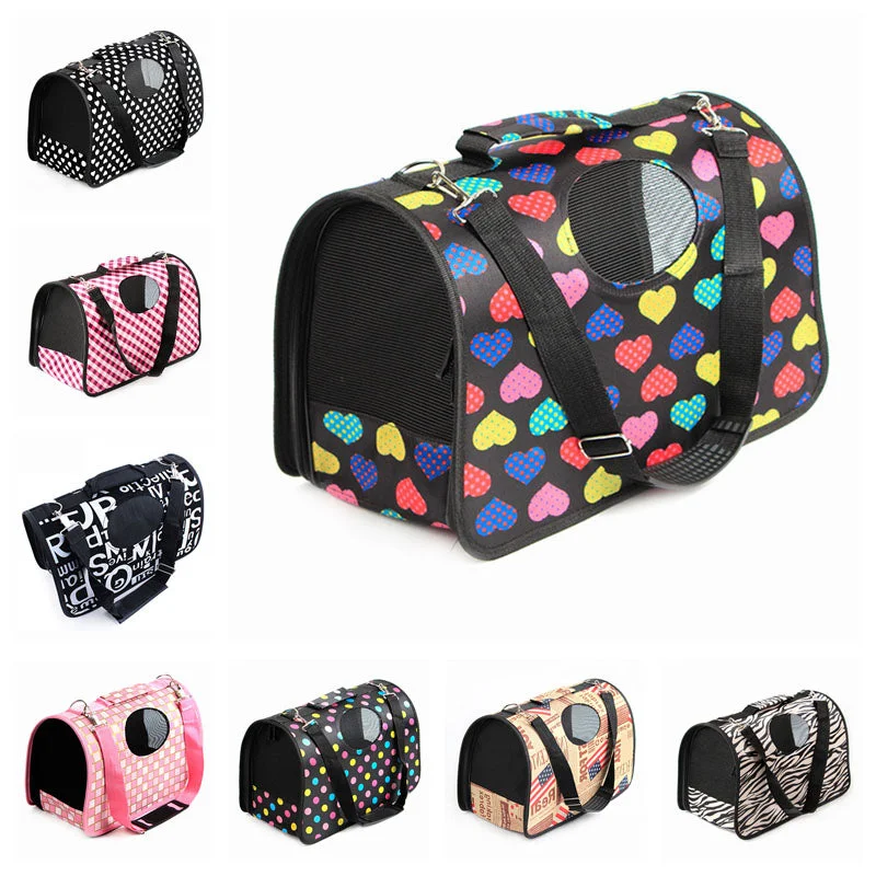 Handbag neutral shades-Pet Carrier For Small Dogs & Cats 12 Style Fashion Print Airline Approved Under Seat Handbag