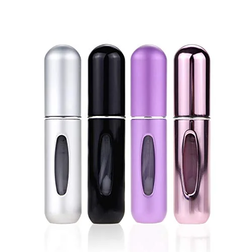 Mini backpack for music festivals-Portable Mini Refillable Perfume Atomizer Bottle，Atomizer Perfume Bottle,Refillable Perfume Spray, Scent Pump Case, Perfume Atomizer Refillable Travel 4 Pcs Pack of 5ml