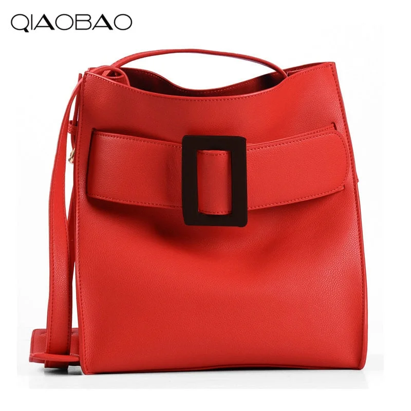 Handbag handmade craft-Qiaobao 100% Genuine Leather Bag Designer Handbags High Quality Dollar Prices Shoulder Bag Women