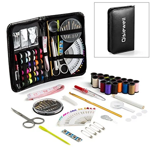 Best mini backpack for men-Qisiewell Sewing Kit Travel Emergency Mini Home Office Sewing Supplies Kit 90 Premium Portable