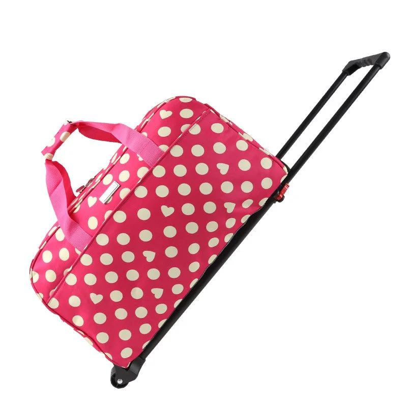 Handbag England rose-Trolley Bag Travel Stand Abreast Bag Female Handbag Male Luggage Big Capacity Barrels Waterproof